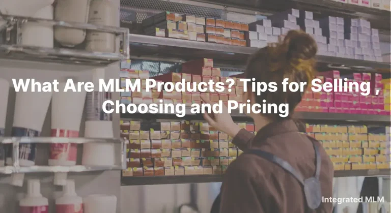 MLM products displayed with pricing tips and sales strategies