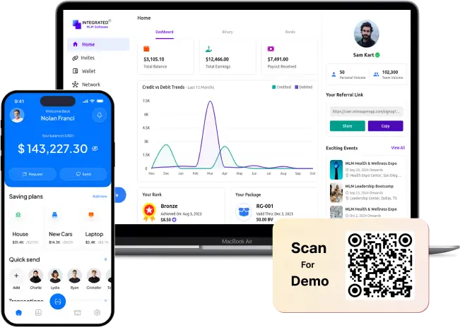 MLM Software Dashboard Version 3.0 Interface