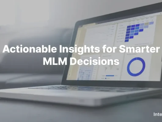 Predictive analytics dashboard in MLM software displaying key business metrics